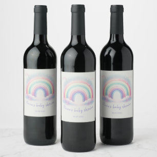 Pastel Rainbow Food and Beverage Labe Wine Label