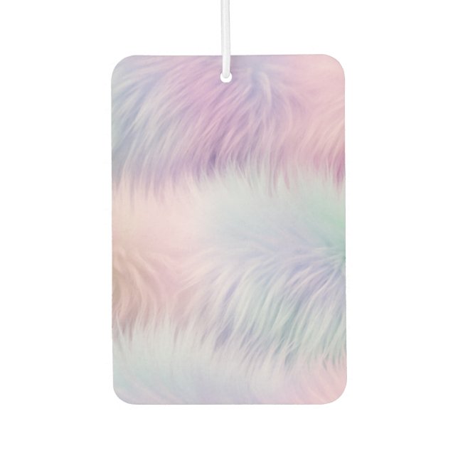 Pastel Rainbow Fur Car Air Freshener (Front)