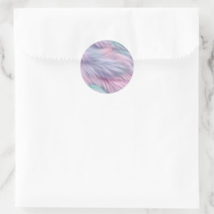 Pastel Rainbow Fur Classic Round Sticker