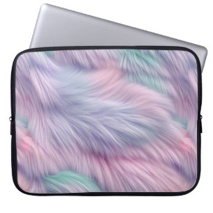 Pastel Rainbow Fur Laptop Sleeve