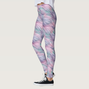 Pastel Rainbow Fur Leggings