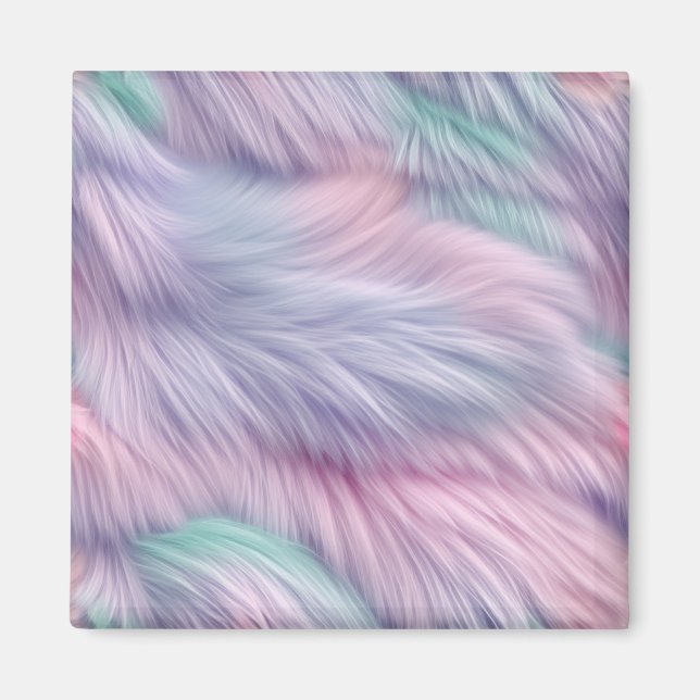 Pastel Rainbow Fur Magnet (Front)