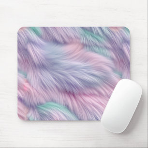 Pastel Rainbow Fur Mouse Mat