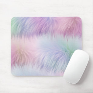 Pastel Rainbow Fur Mouse Mat