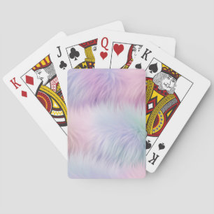 Pastel Rainbow Fur Playing Cards