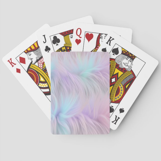 Pastel Rainbow Fur Playing Cards (Back)