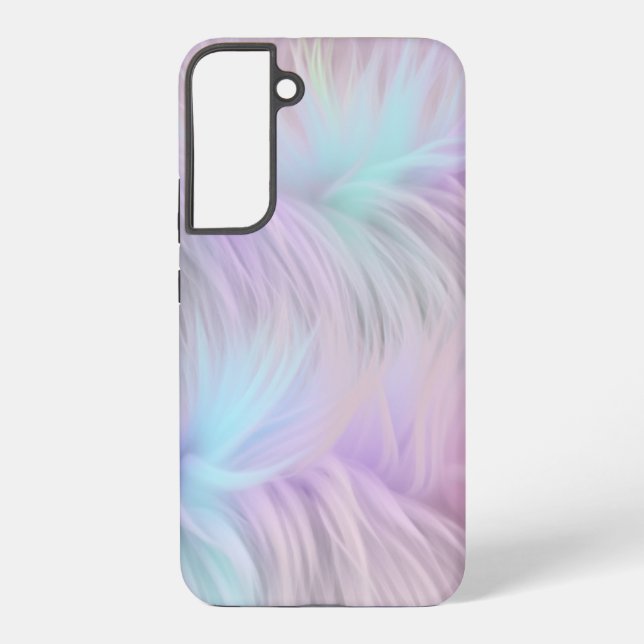 Pastel Rainbow Fur Samsung Galaxy S22+ Case (Back)
