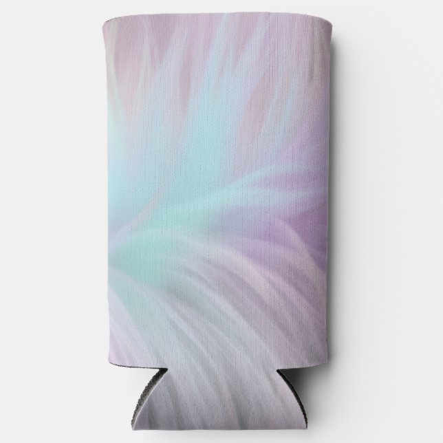 Pastel Rainbow Fur Seltzer Can Cooler (Front)