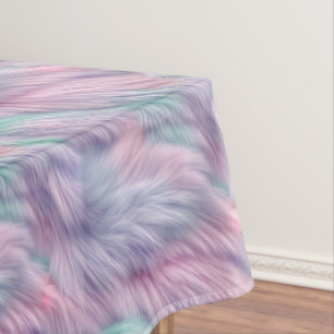 Pastel Rainbow Fur Tablecloth