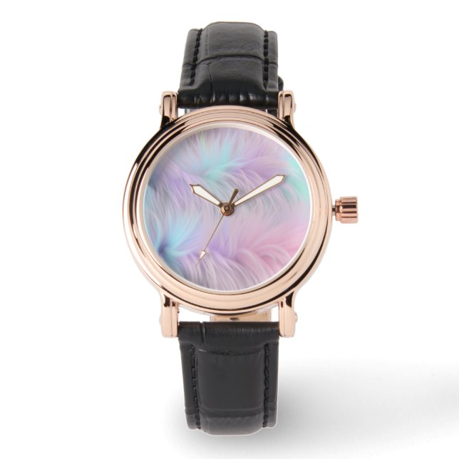 Pastel Rainbow Fur Watch (Front)