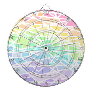 Pastel Rainbow Geometric Dartboard