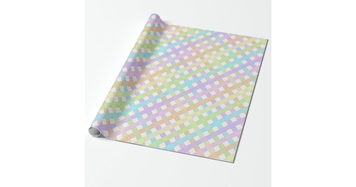 Pastel Rainbow Gingham Plaid Wrapping Paper Zazzle