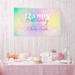 Pastel Rainbow Glitter Gradient Banner