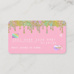Pastel Rainbow Glitter Luxury Credit Style Busines Business Card