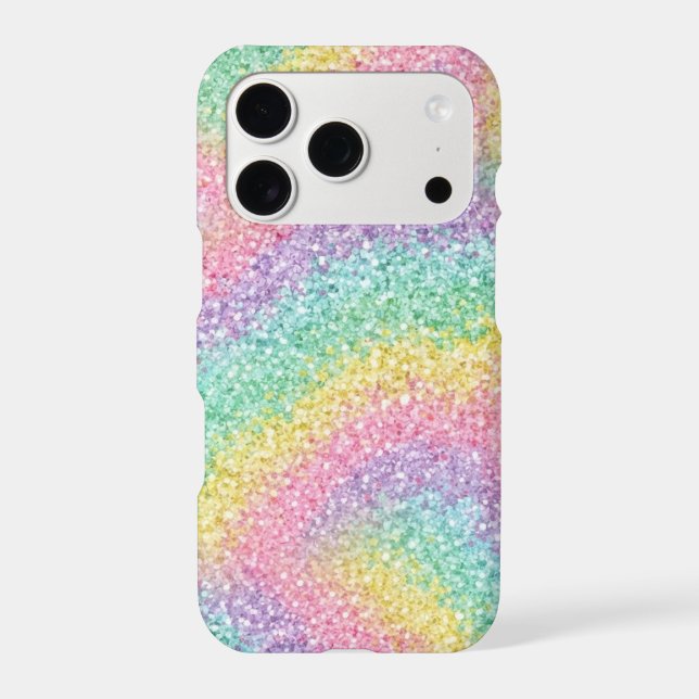 Pastel Rainbow Glitter Sparkle Cute Phone Case (Back)