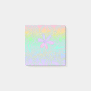 Pastel Rainbow Gradient Floral Post-it Notes