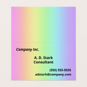 Pastel Rainbow Gradient Folded Business Cards