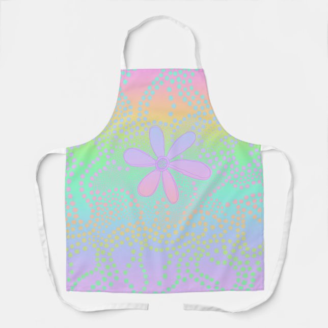 Pastel Rainbow Gradient Funky Apron (Front)
