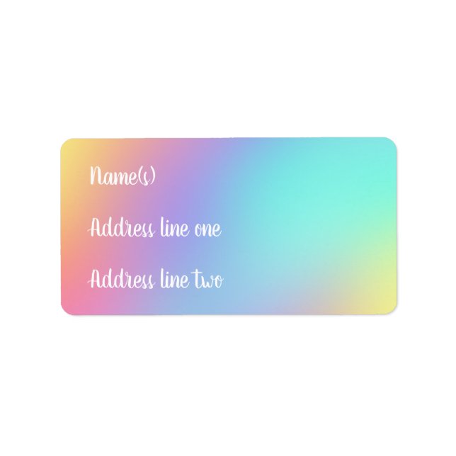 Pastel Rainbow Gradient Label (Front)