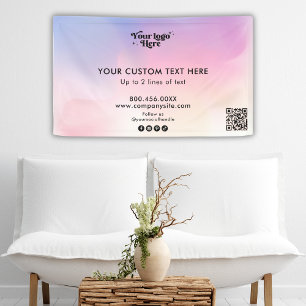 Pastel Rainbow Gradient Logo Event Display Vinyl Banner
