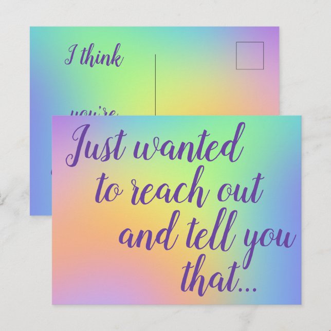 Pastel Rainbow Gradient Postcard (Front/Back)