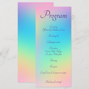 Pastel Rainbow Gradient Wedding Program Programme