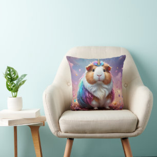Pastel Rainbow Guinea Pig Unicorn, Cushion
