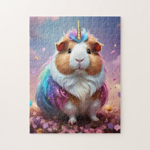 Pastel Rainbow Guinea Pig Unicorn, Jigsaw Puzzle