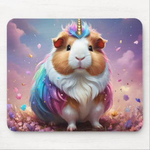 Pastel Rainbow Guinea Pig Unicorn, Mouse Mat