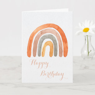Pastel Rainbow   Happy Birthday  Card