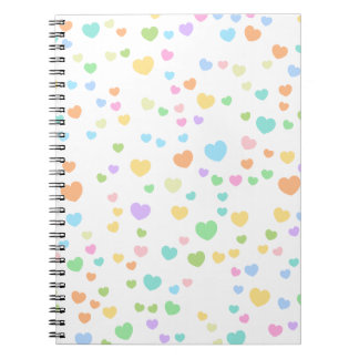 Pastel Rainbow Heart Pattern art Notebook