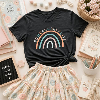 Pastel Rainbow Homeschool Life Shirt