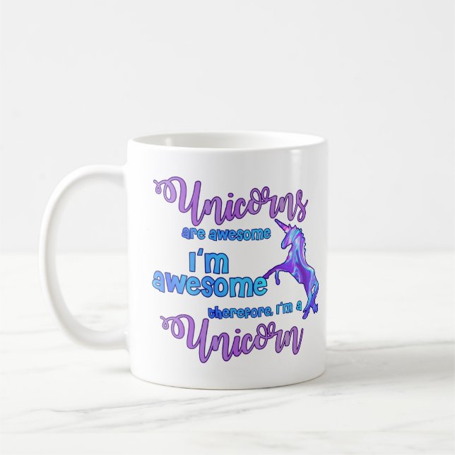 Pastel Rainbow I'm A Unicorn Coffee Mug (Left)