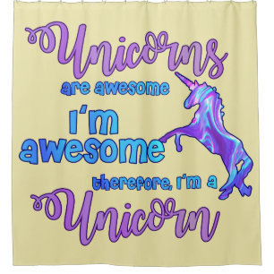Pastel Rainbow I'm A Unicorn Shower Curtain