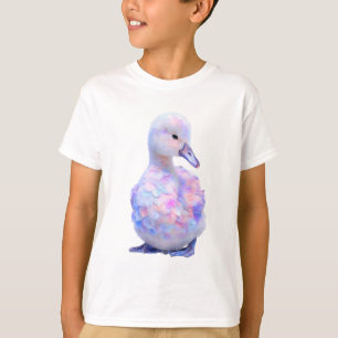 Pastel Rainbow Iridescent Fluffy Duckling Kids T-Shirt