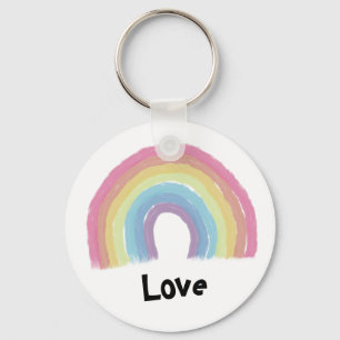 Pastel rainbow key ring