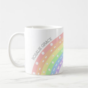 Pastel Rainbow Kids Name Mug – Girls Personalised 