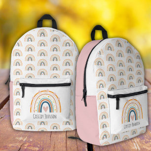 Pastel rainbow kids  printed backpack