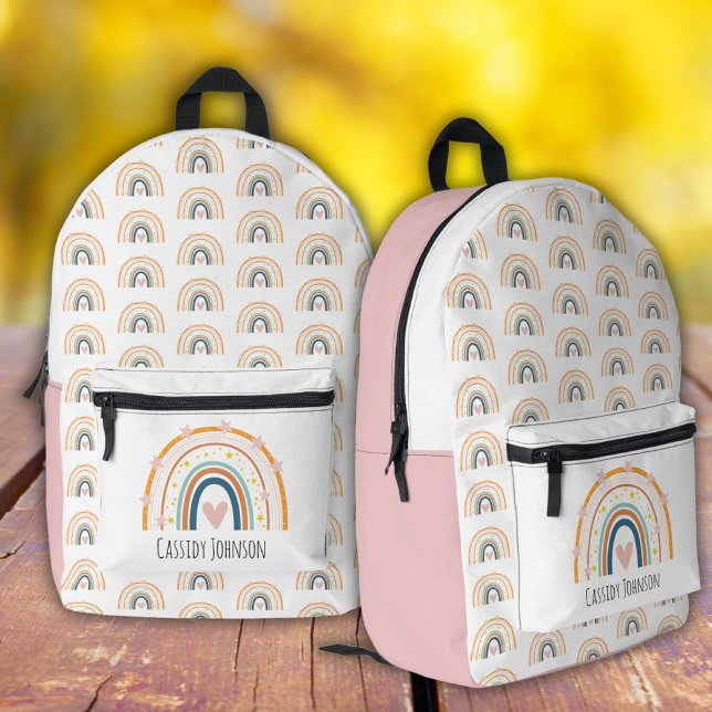 Pastel rainbow kids  printed backpack (Creator Uploaded)