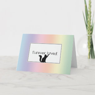 Pastel Rainbow Kitty Pet Loss Sympathy  Card