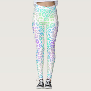 Pastel Rainbow Leopard Pattern  Leggings