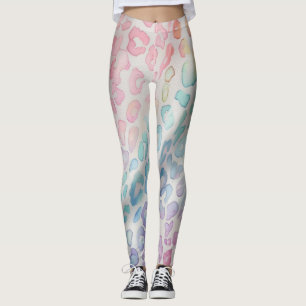 Pastel Rainbow Leopard Print Leggings