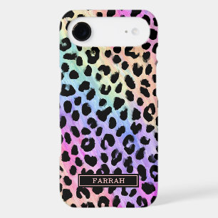 Pastel Rainbow Leopard Print Monogrammed
