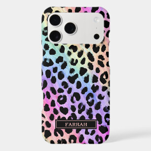 Pastel Rainbow Leopard Print Monogrammed