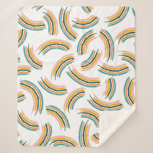 Pastel Rainbow Lines: Vintage Seamless Sherpa Blanket