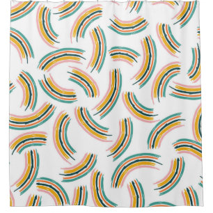 Pastel Rainbow Lines: Vintage Seamless Shower Curtain
