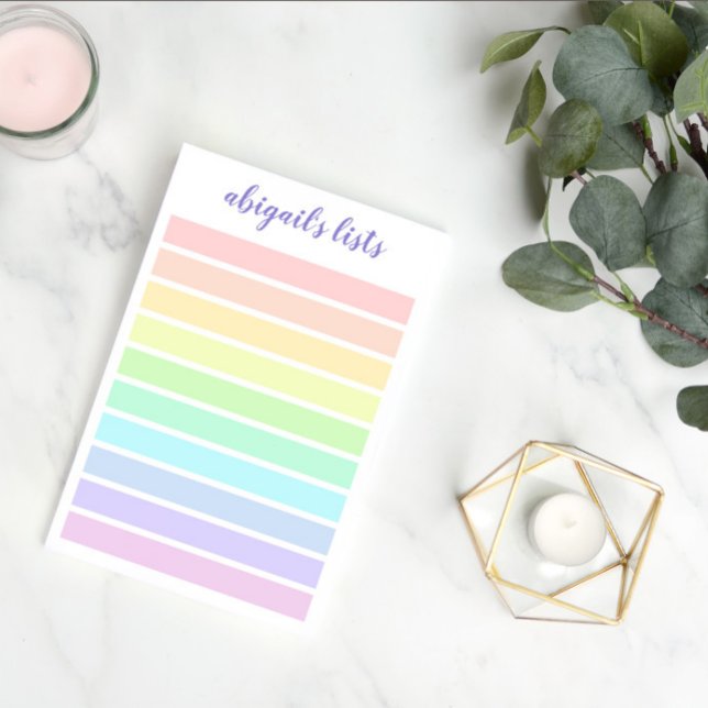 Pastel Rainbow List - Custom Name Post-it Notes (Creator Uploaded)