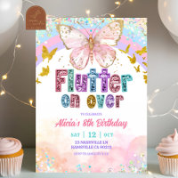 Pastel Rainbow Magical Butterfly Birthday
