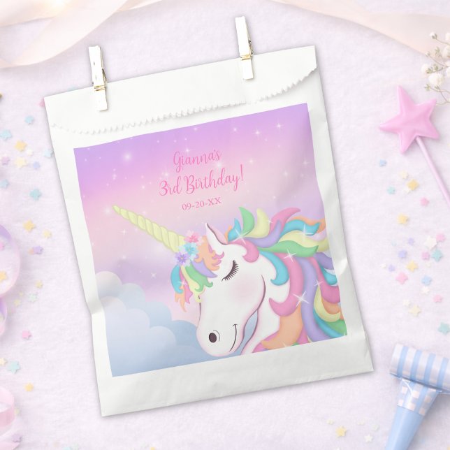 Pastel Rainbow Magical Unicorn Clouds Favour Bags (Creator Uploaded)