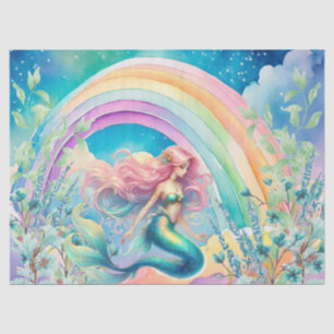 Pastel Rainbow & Mermaid Decoupage Tissue Paper